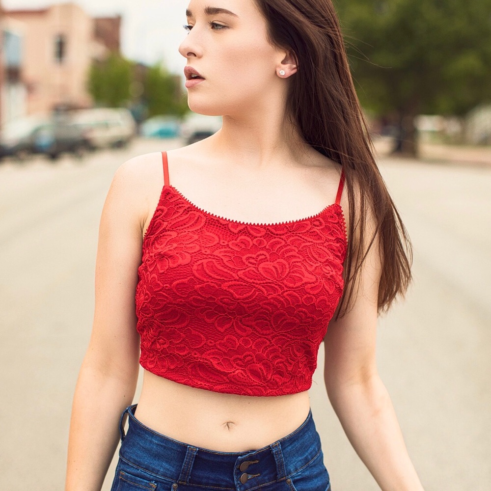 Red crop top ❤️